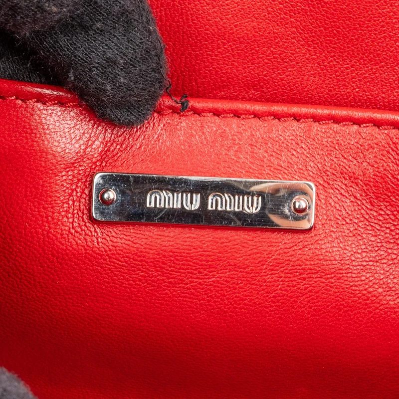 Miu Miu Red Suede Jeweled Chain Shoulder Crossbody Bag