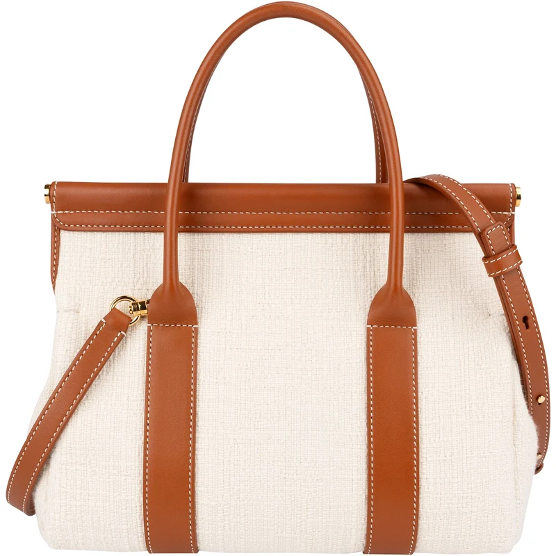 Loro Piana Canvas Leather L257 Small Loom Handbag