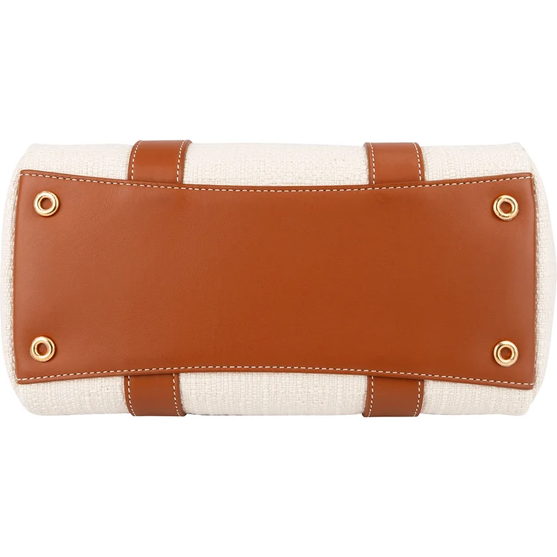Loro Piana Canvas Leather L257 Small Loom Handbag