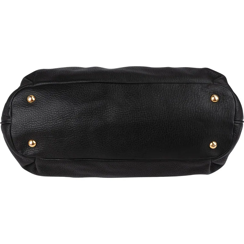 Miu Miu Black leather Vitello Lux Daino Handbag