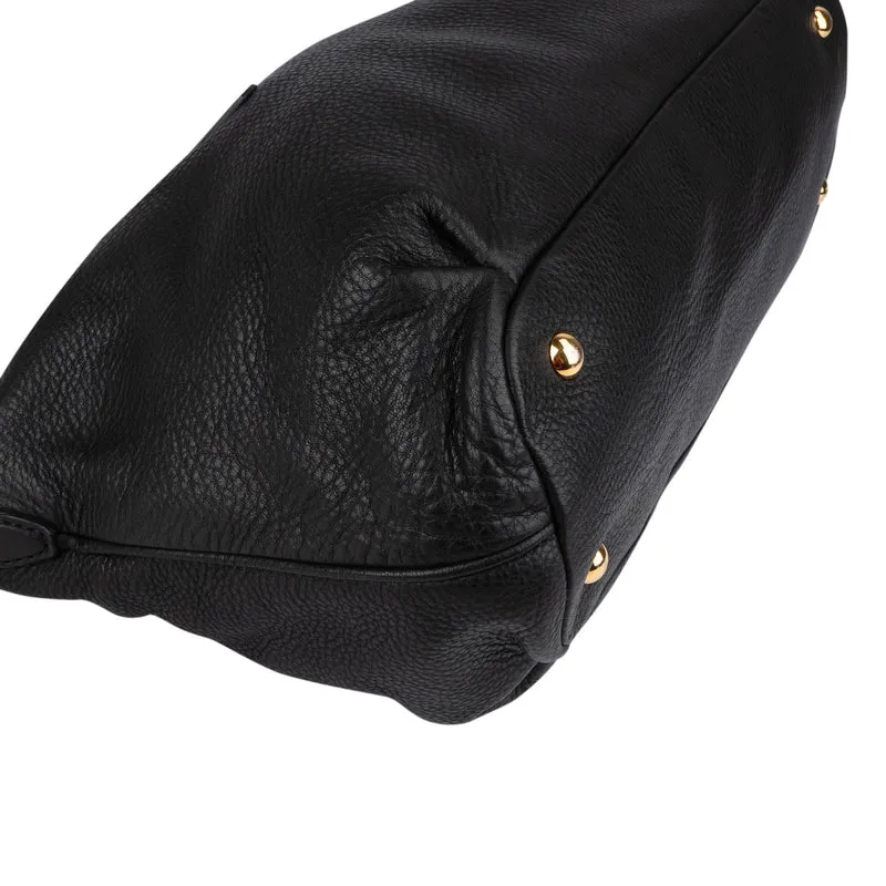 Miu Miu Black leather Vitello Lux Daino Handbag