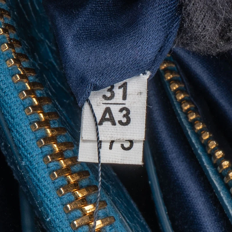 Miu Miu Blue Leather Vitello Lux Tote Handbag