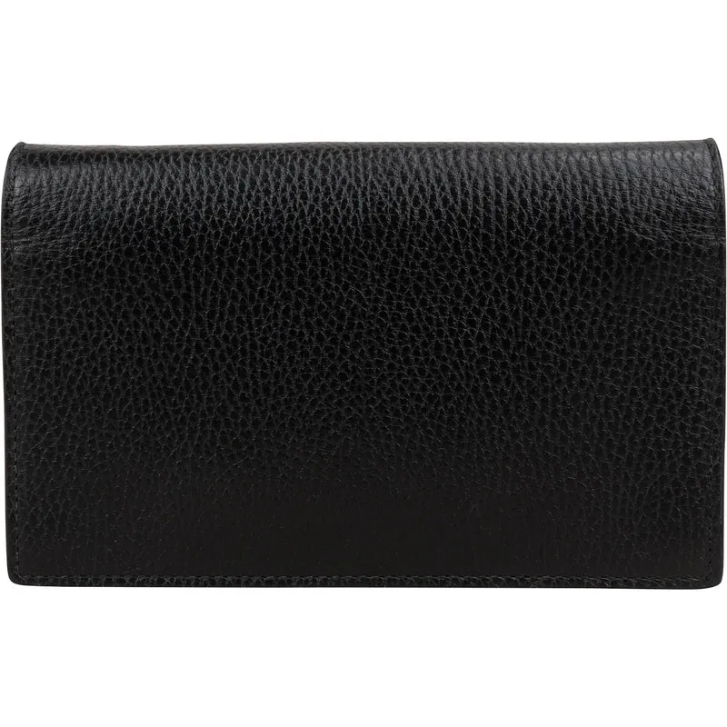 Gucci Grained Leather Interlocking GG Wallet on Chain Crossbody Bag