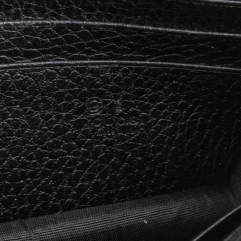 Gucci Grained Leather Interlocking GG Wallet on Chain Crossbody Bag