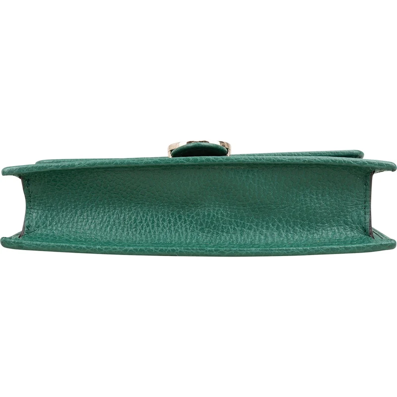 Gucci Pebbled Leather Interlocking GG Wallet on Chain Crossbody Bag
