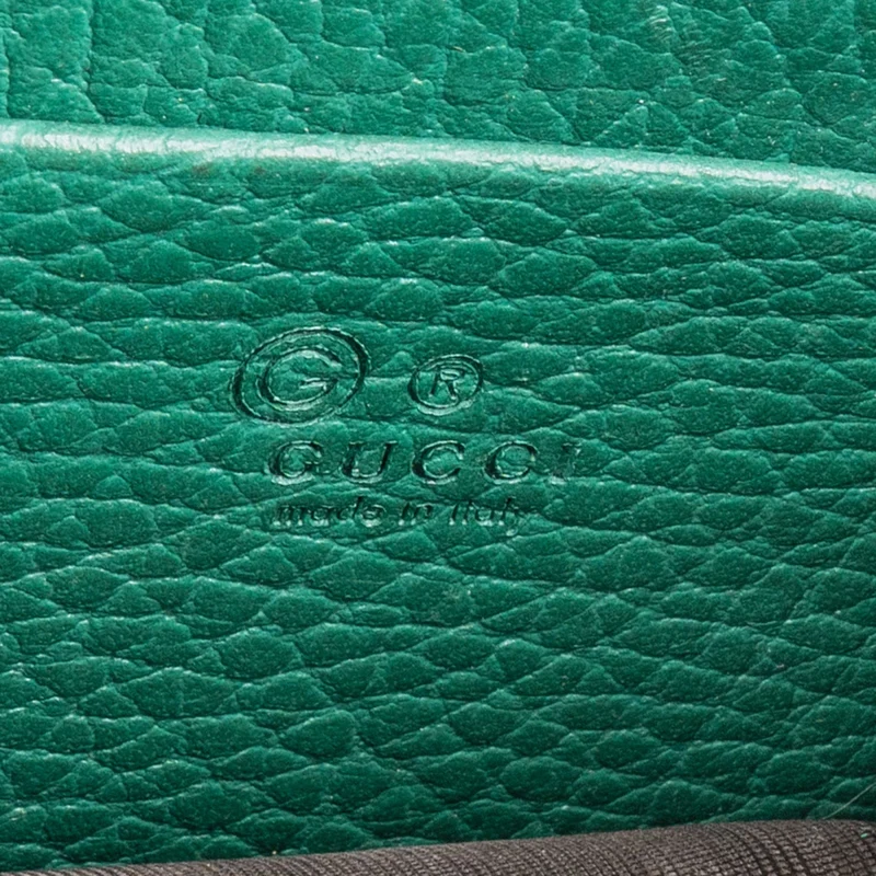 Gucci Pebbled Leather Interlocking GG Wallet on Chain Crossbody Bag