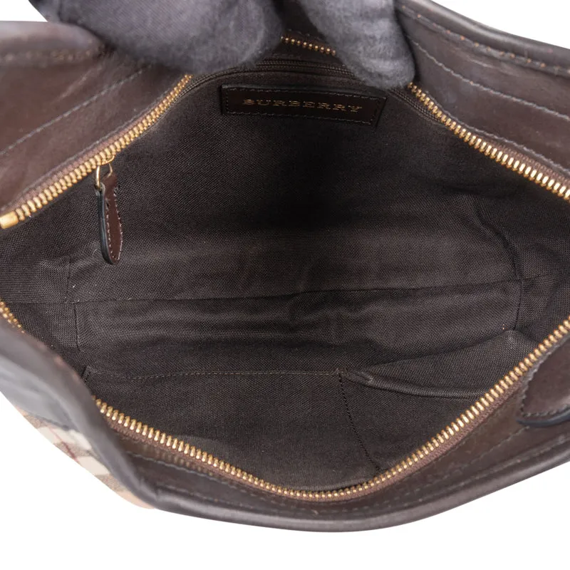 Burberry Haymarket Check Hobo Shoulder Bag
