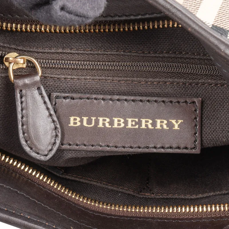 Burberry Haymarket Check Hobo Shoulder Bag