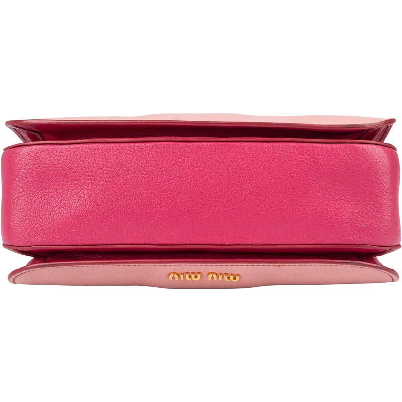 Miu Miu Leather Madras Bicolore Handbag