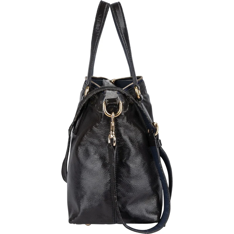 Gucci Black Patent Leather Soho Handbag