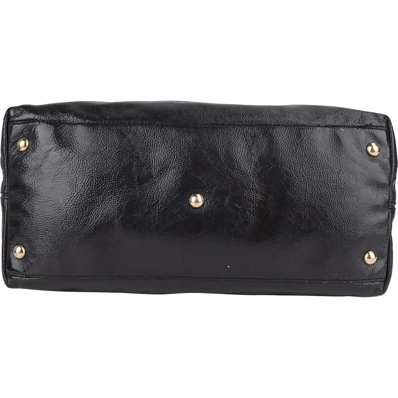 Gucci Black Patent Leather Soho Handbag