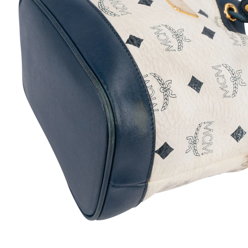 MCM Monogram Visetos Drawstring Bucket Handbag