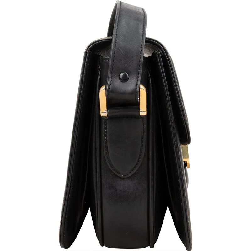 Céline Boxcalf Horse Carriage Triomphe Flap Shoulder Bag