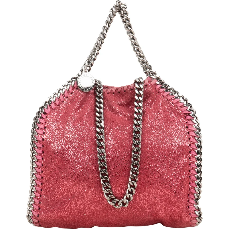 Stella McCartney Metallic Shaggy Small Falabella Fold Over Tote Crossbody Handbag