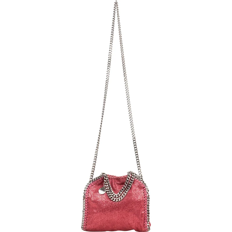 Stella McCartney Metallic Shaggy Small Falabella Fold Over Tote Crossbody Handbag