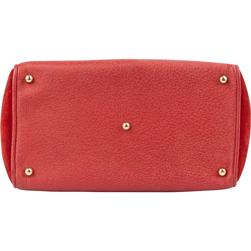 Gucci Suede Bamboo Top Handle Handbag