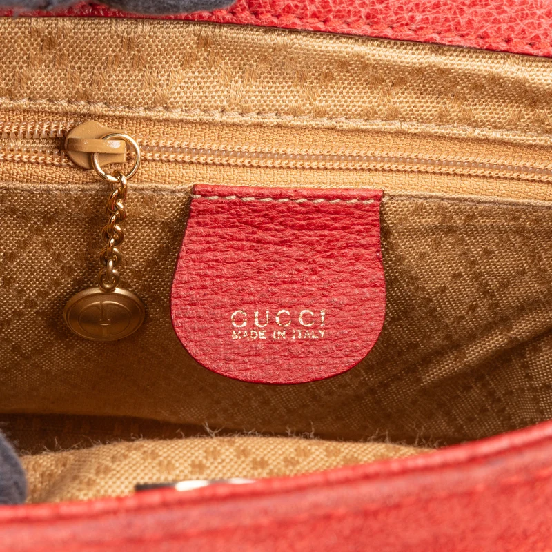Gucci Suede Bamboo Top Handle Handbag