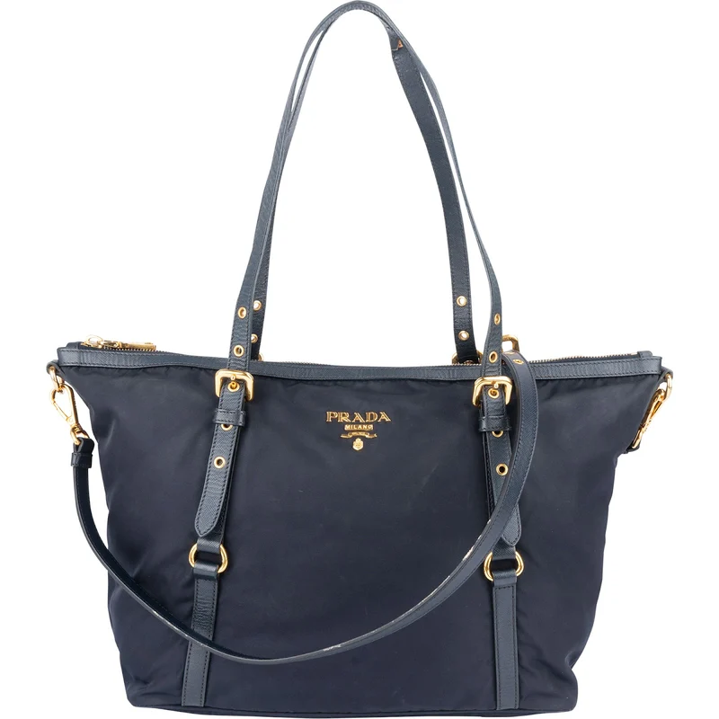 Prada Tessuto Saffiano Leather Tote Shoulder Bag