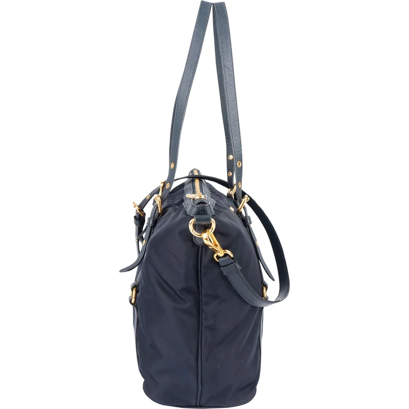 Prada Tessuto Saffiano Leather Tote Shoulder Bag