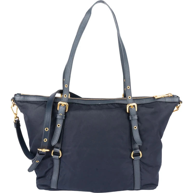Prada Tessuto Saffiano Leather Tote Shoulder Bag