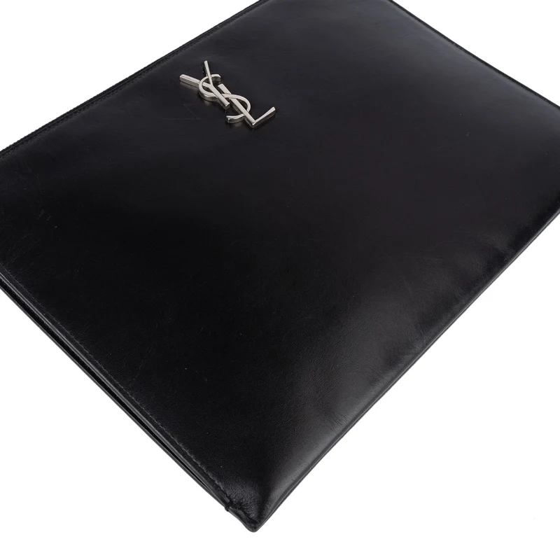 Saint Laurent Black Leather Clutch