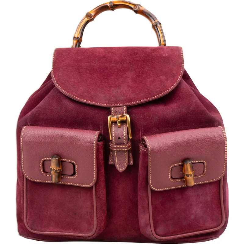 Gucci Suede Bamboo Backpack