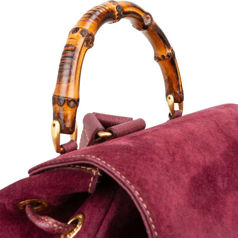 Gucci Suede Bamboo Backpack