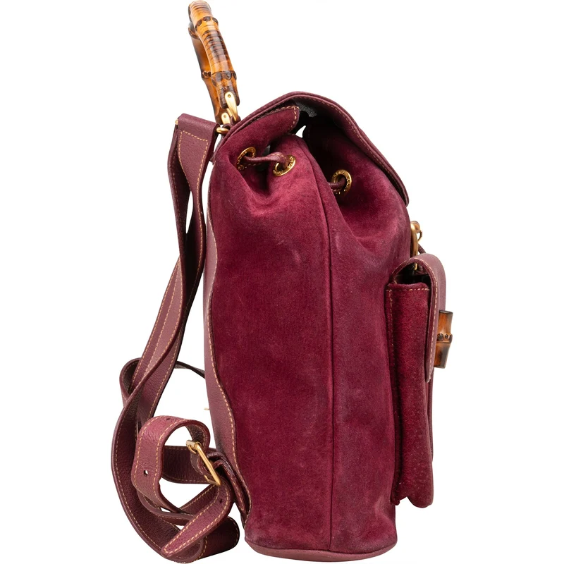 Gucci Suede Bamboo Backpack