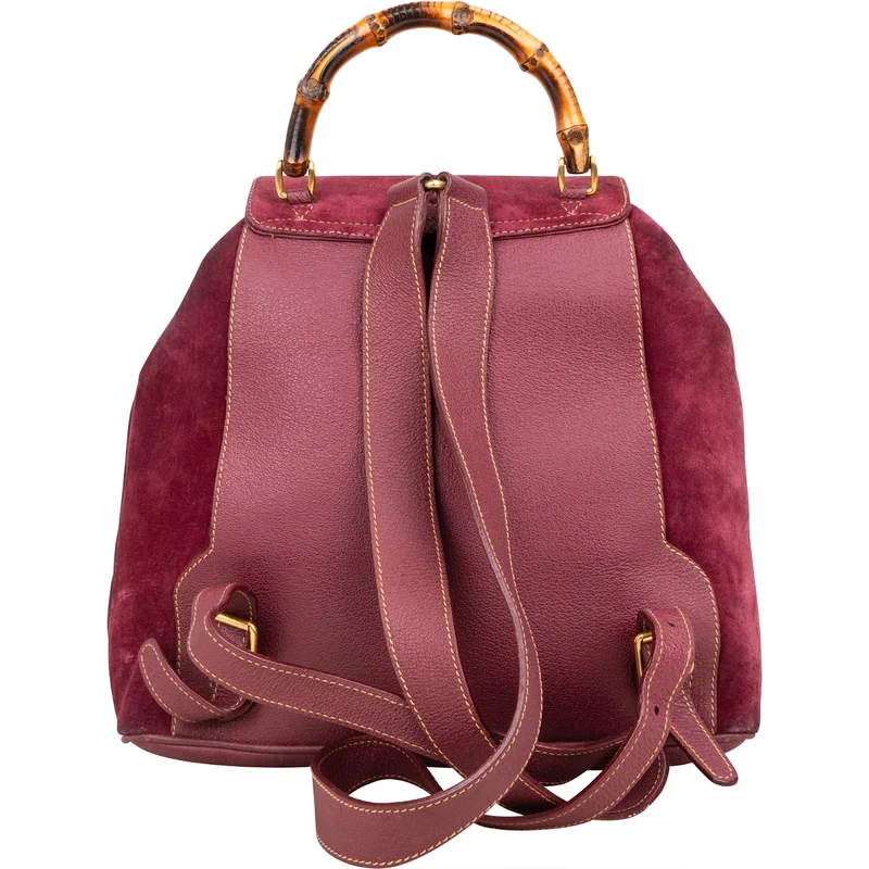 Gucci Suede Bamboo Backpack