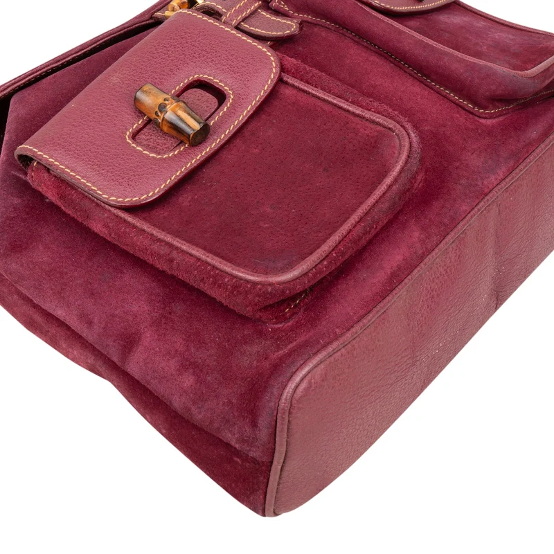 Gucci Suede Bamboo Backpack