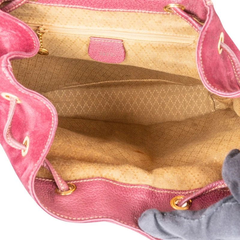 Gucci Suede Bamboo Backpack