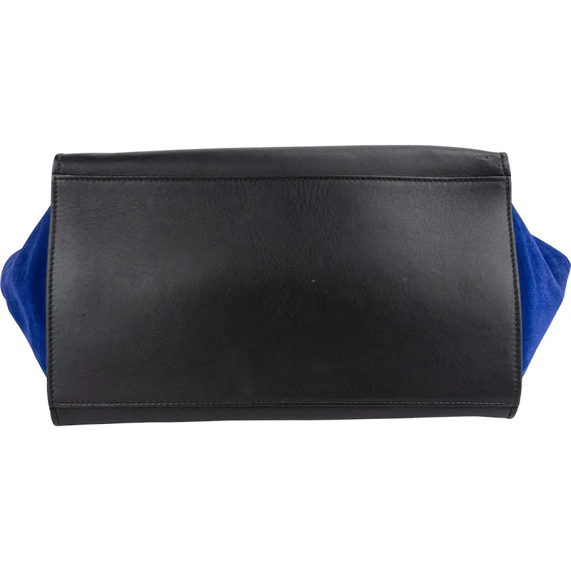 Céline Tricolor Suede Leather Trapeze Handbag