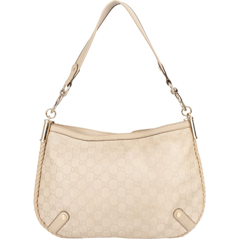 Gucci Guccissima Leather and Woven Leather Britt Hobo Shoulder Bag