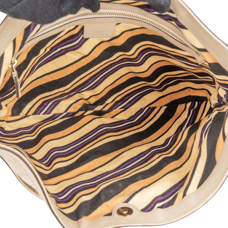 Gucci Guccissima Leather and Woven Leather Britt Hobo Shoulder Bag