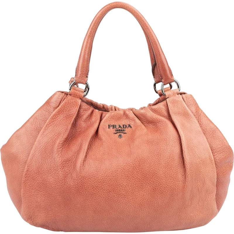 Prada Vitello Daino Deerskin Gathered Tote Handbag