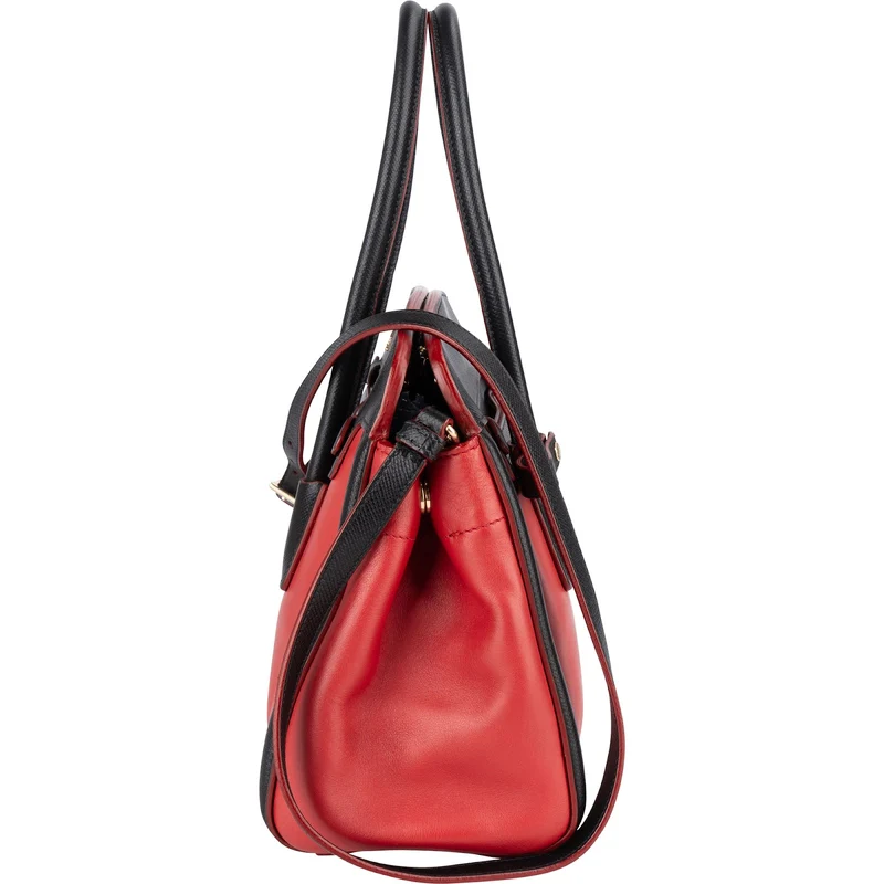 Prada Saffiano and Calf Leather Twin Pocket Handbag
