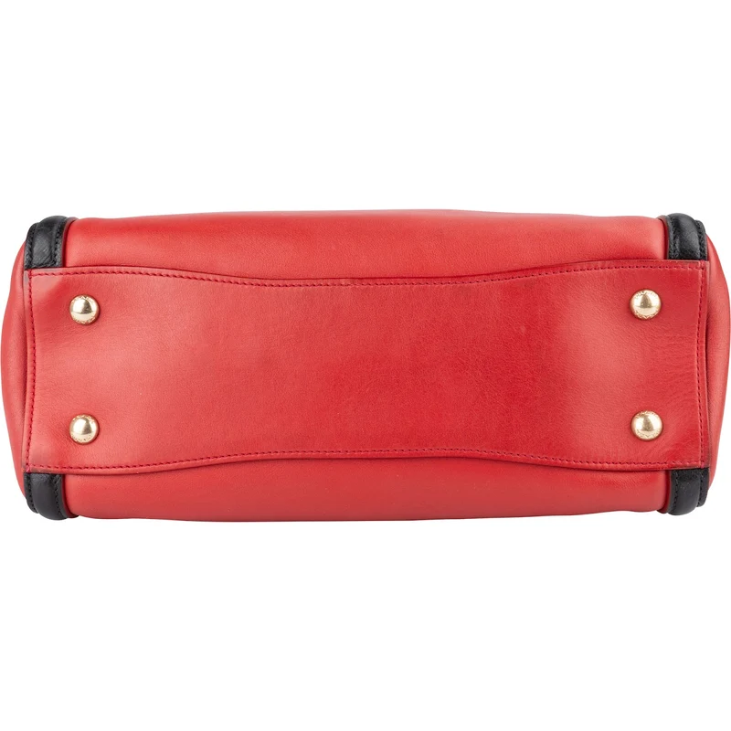 Prada Saffiano and Calf Leather Twin Pocket Handbag