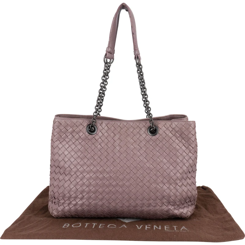 Bottega Veneta Intrecciato Leather Chain Tote Shoulder Bag