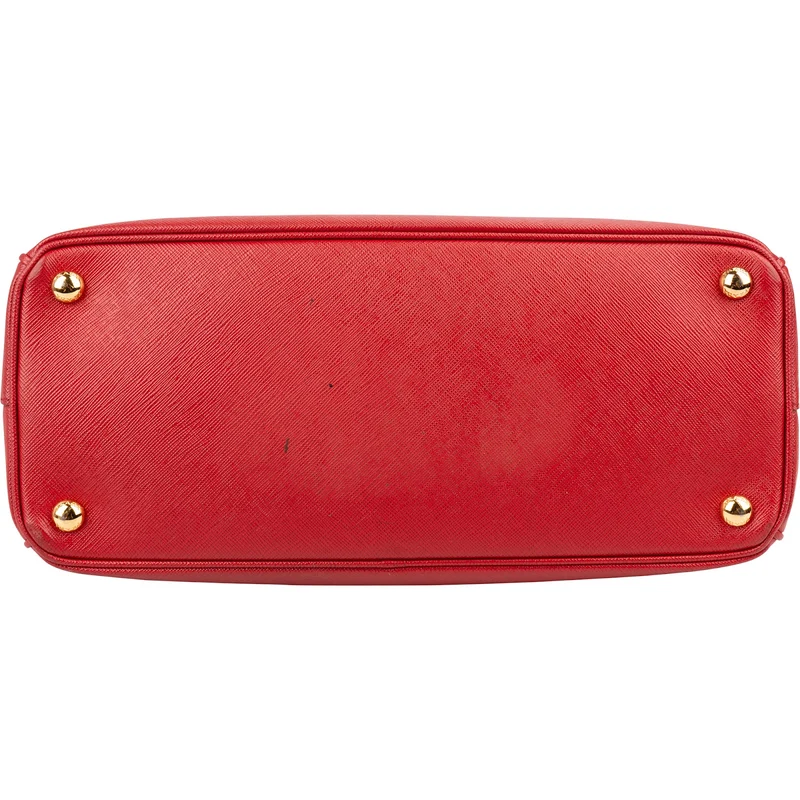 Prada Red Saffiano Leather Galleria Handbag