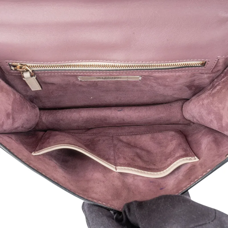 Valentino Leather Rockstud Lock Floral Crossbody Bag