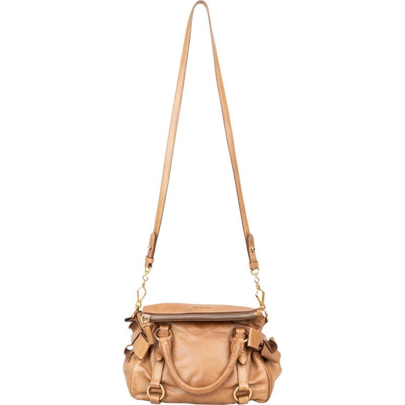 Miu Miu Vitello Lux Bow Bag Handbag
