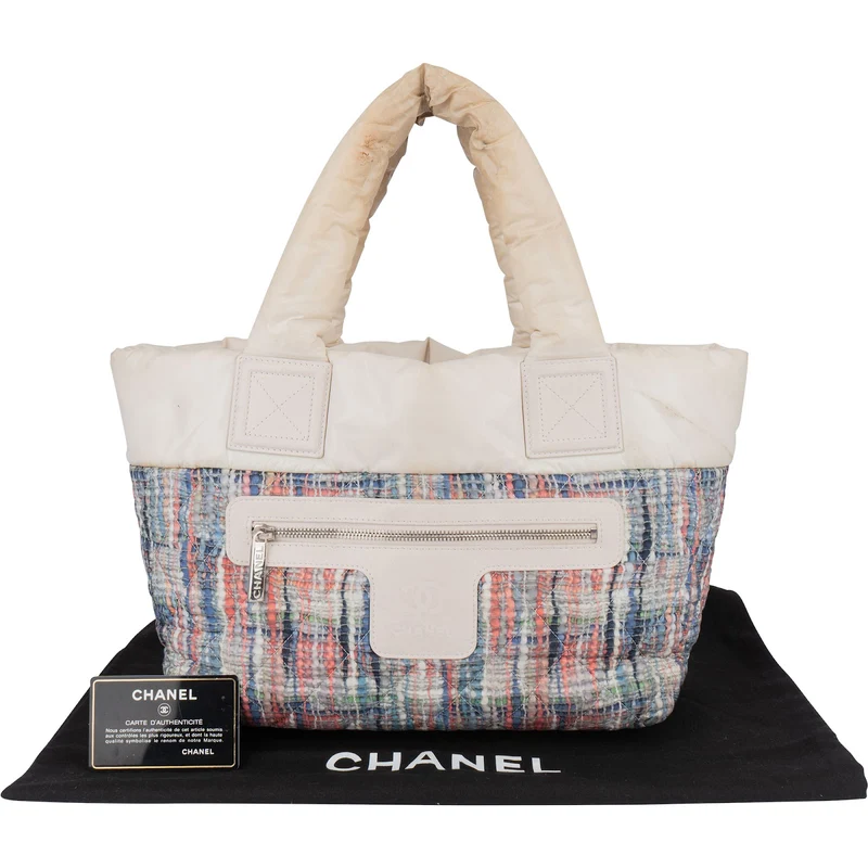 Chanel Nylon Tweed Look Coco Cocoon Tote Handbag