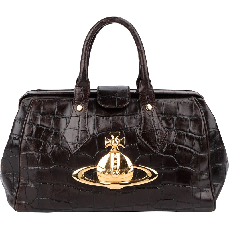 Vivienne Westwood Croc Embossed Leather Frame Bag Handbag