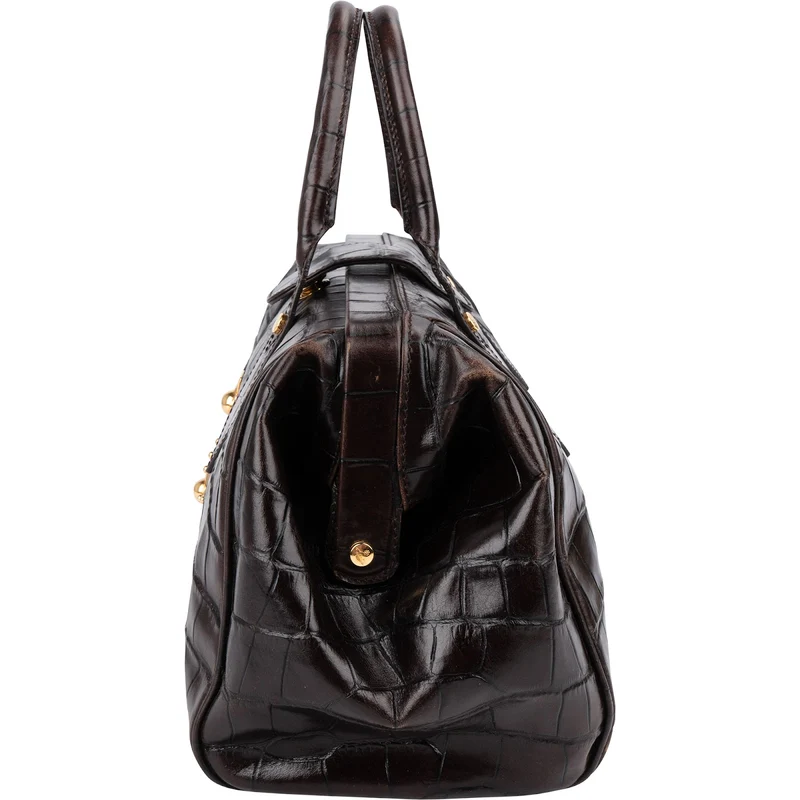 Vivienne Westwood Croc Embossed Leather Frame Bag Handbag