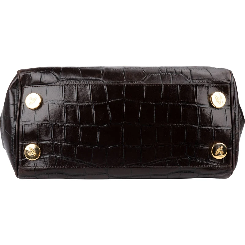 Vivienne Westwood Croc Embossed Leather Frame Bag Handbag