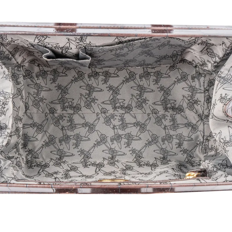 Vivienne Westwood Croc Embossed Leather Frame Bag Handbag