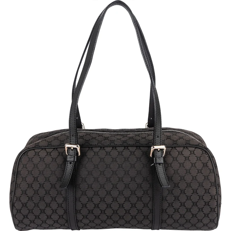 Celine Black Macadam Nylon Boston Shoulder Bag