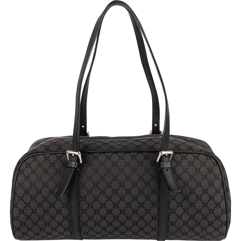 Celine Black Macadam Nylon Boston Shoulder Bag
