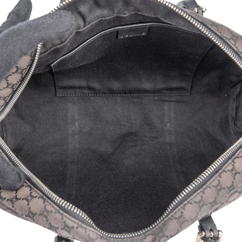 Celine Black Macadam Nylon Boston Shoulder Bag