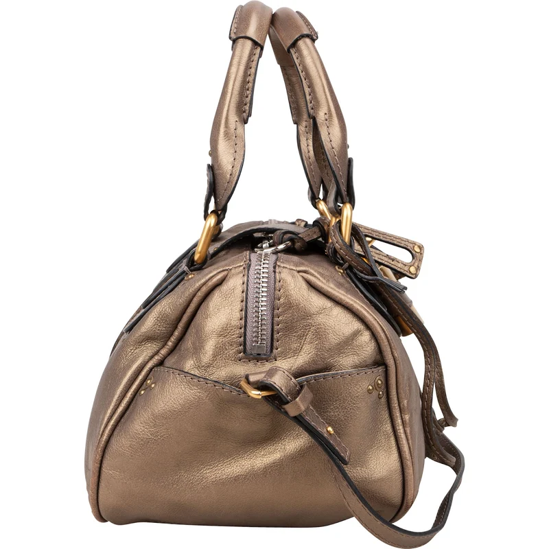 Chloé Metallic Leather Mini Paddington Handbag